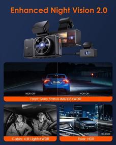 img 1 attached to Vantrue E3 3-Way WiFi Dash Cam With GPS, Voice Control, And Night Vision - 2.5K Front And Dual 1080P Rear And Inside Cameras, 24-Hour Parking Mode, Supports Up To 512GB