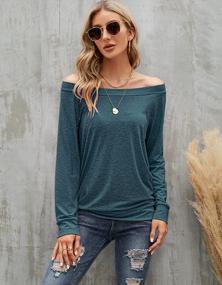 img 2 attached to Women'S Sexy Relaxed Fit Long Shirt Sweater - Dark Green (Size S)