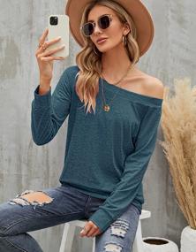 img 1 attached to Women'S Sexy Relaxed Fit Long Shirt Sweater - Dark Green (Size S)