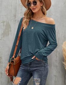 img 3 attached to Women'S Sexy Relaxed Fit Long Shirt Sweater - Dark Green (Size S)