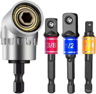 🔧 impact grade power hand tool: 3pcs set, hex shank drill nut driver bit set + 105° right angle driver extension логотип