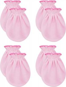 img 2 attached to RATIVE No Scratch Mittens 100% Cotton For Newborn Baby 0-6 Months Boys Girls