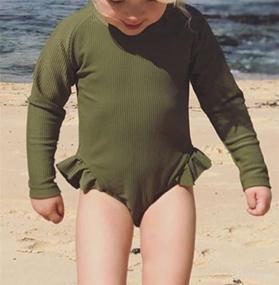 img 1 attached to 👶 MERSARIPHY Baby Girl's Long Sleeve One-Piece Swimsuit - Toddler Bathing Suit with Rash Guard