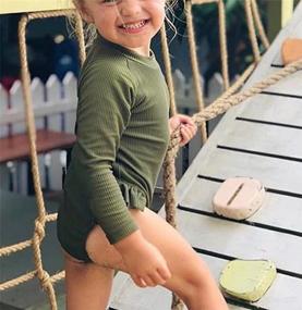 img 2 attached to 👶 MERSARIPHY Baby Girl's Long Sleeve One-Piece Swimsuit - Toddler Bathing Suit with Rash Guard