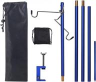 hikeman folding lantern stand pole portable lamp stand hook collapasible light stand holder for camping fishing picnic bbq outdoor activities (blue) logo