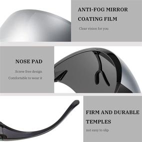 img 1 attached to 🕶️ FEISEDY B2781 Full Cover Face Visor Protective Glasses Mirror Shield Sunglasses - Anti Fog Technology Included