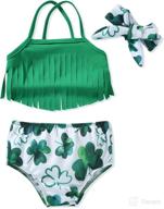 cute tassel two-piece swimsuit set for toddler girls: summer beach outfits logo