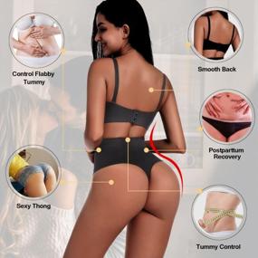 img 2 attached to Бесшовные стринги Body Shaper для женщин - талия для похудения, контроль живота и нижнее белье для подтяжки ягодиц