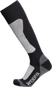 img 2 attached to Stay Warm And Comfortable On The Slopes With WEIERYA Merino Wool Ski And Snowboarding Socks - Unisex 2 Pack