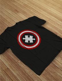 img 2 attached to Captain Autism T-Shirt With Puzzle Superhero Shield For Autism Awareness