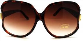 img 4 attached to SA106 Womens Extra Oversized Round Designer Fashion Exposed Lens Butterfly Sunglasses