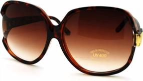 img 3 attached to SA106 Женские очень большие круглые дизайнерские модные солнцезащитные очки с открытыми линзами в форме бабочки