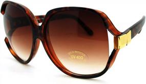 img 2 attached to SA106 Женские очень большие круглые дизайнерские модные солнцезащитные очки с открытыми линзами в форме бабочки