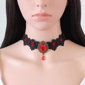 img 3 attached to Vintage Lace And Pearl Choker Necklace For Women With Sexy Rock Style