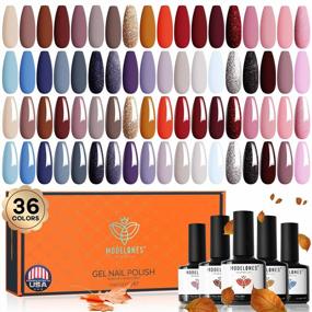 img 4 attached to Modelones 36 Pcs Gel Nail Polish Kit, All Seasons Winter Holiday Gel Polish Set Starter Kit 7ML Soak Off Pink Nude Brown Burgundy Red Glitter Nail Polish Gel Set Home Manicure Gift For Women Christmas Day