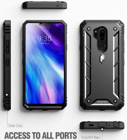 img 3 attached to LG G7 ThinQ Case, Poetic Revolution Series Full-Body Rugged Dual Layer Shockproof Protective Cover With Tempered Glass Screen Protector - Black