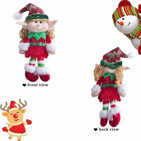 img 3 attached to Set Of 4 Flexible Christmas Elves Plush Dolls - 12-Inch Adorable Holiday Ornaments For Xmas Tree Decoration, Parties, And Santa Character Displays