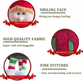 img 2 attached to Set Of 4 Flexible Christmas Elves Plush Dolls - 12-Inch Adorable Holiday Ornaments For Xmas Tree Decoration, Parties, And Santa Character Displays