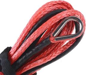 img 1 attached to 🏎️ Astra Depot 50ft 1/4 inch ATV UTV SUV Car 6400lbs Recovery Replacement Synthetic Winch Rope Cable RED: Ultimate Off-Road Rescue Gear!