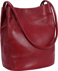 img 4 attached to Stylish And Practical Iswee Genuine Leather Shoulder Bag For Women