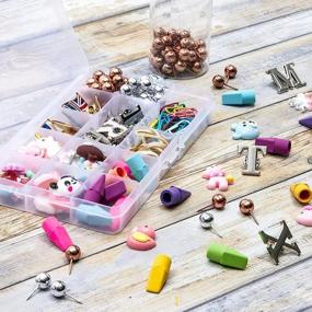 img 1 attached to 📦 Jewelry Making Plastic Organizer Boxes for Beads, Rhinestones (6.7 x 0.8 x 4 In, Pack of 6)