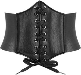 img 4 attached to HANERDUN Lace Up Corset Elastic Retro Women's Accessories at Belts