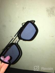 img 5 attached to FEISEDY Ретро 70-х годов солнцезащитные очки-авиаторы Тони солнцезащитные очки модные женские квадратные солнцезащитные очки B2510