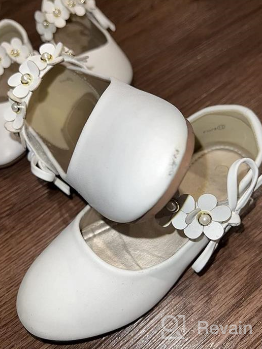 img 1 attached to PANDANINJIA Little Pearls Flower Girls' Flats – Toddler Shoes review by Steve Snyder