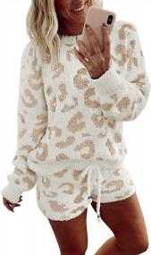img 4 attached to Stay Cozy And Stylish With MEROKEETY Women'S Fuzzy Fleece Leopard Pajama Set