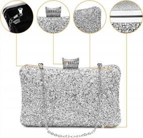 img 1 attached to Tanpell Women'S Evening Bag: Plain Shinning Glittering Handbag For Party & Wedding