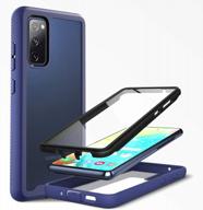 protect your samsung galaxy s20 fe 5g with pzoz's shockproof case with built-in screen protector and dual layer rugged cover in blue for 2020 release логотип