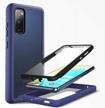 protect your samsung galaxy s20 fe 5g with pzoz's shockproof case with built-in screen protector and dual layer rugged cover in blue for 2020 release logo