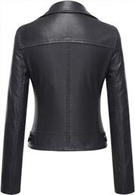 img 3 attached to Tanming Women'S Faux Leather Moto Biker Short Coat Jacket