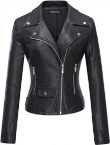 img 4 attached to Tanming Women'S Faux Leather Moto Biker Short Coat Jacket