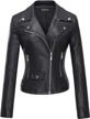 tanming women's faux leather moto biker short coat jacket logo