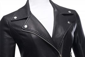 img 2 attached to Tanming Women'S Faux Leather Moto Biker Short Coat Jacket