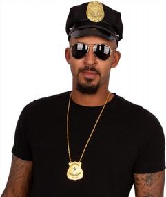 img 2 attached to Complete Your Police Look With Tigerdoe'S 4-Piece Costume Accessory Set - Includes Hat, Mustache, And Aviator Glasses!