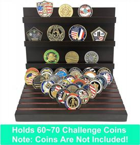 img 2 attached to Showcase Your Military Pride: Wooden Coin Holder Stand For 60-70 Challenge Coins