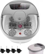 get a relaxing foot spa with wesoky motorized massager: featuring heat massage, bubble jets, red infrared light, pumice stone - digital temperature/time set for home and salon use (grey) логотип