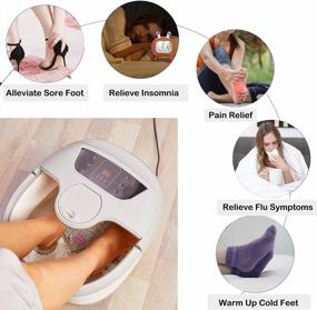img 3 attached to Get A Relaxing Foot Spa With Wesoky Motorized Massager: Featuring Heat Massage, Bubble Jets, Red Infrared Light, Pumice Stone - Digital Temperature/Time Set For Home And Salon Use (Grey)
