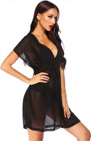 img 3 attached to Stylish & Sexy: Misakia Women'S V-Neck Swimsuit Cover-Up For Beach & Pool