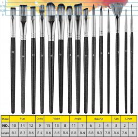 img 3 attached to 21Pack Oil Paint Brushes Sets Professional Artist Acrylic Brush Kits For Watercolor Canvas Painting - 15 Sizes Brush 1 Paint Palette 1 Standing Organizer 2 Mixing Knives 2 Watercolor Sponges