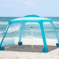 6.2'×6.2' ammsun beach cabana canopy tent with sand pockets, easy set up and take down, instant sun shelter with privacy sunwall - sky blue logo
