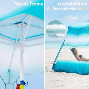 img 1 attached to 6.2'×6.2' AMMSUN Beach Cabana Canopy Tent With Sand Pockets, Easy Set Up And Take Down, Instant Sun Shelter With Privacy Sunwall - Sky Blue