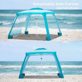 img 3 attached to 6.2'×6.2' AMMSUN Beach Cabana Canopy Tent With Sand Pockets, Easy Set Up And Take Down, Instant Sun Shelter With Privacy Sunwall - Sky Blue