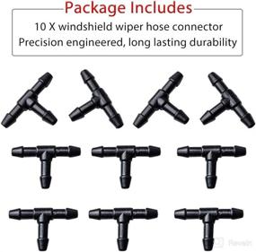 img 1 attached to 🚗 Universal Windshield Washer Hose T Connector (Pack of 10) - OTUAYAUTO Windshield Wiper Hose Connector