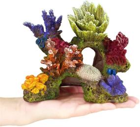 img 3 attached to 🌊 Danmu Polyresin Coral Ornaments: Vibrant Decor for Fish Tanks - 6 3/5" x 3 7/10" x 5 1/2