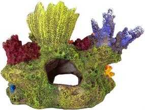 img 1 attached to 🌊 Danmu Polyresin Coral Ornaments: Vibrant Decor for Fish Tanks - 6 3/5" x 3 7/10" x 5 1/2