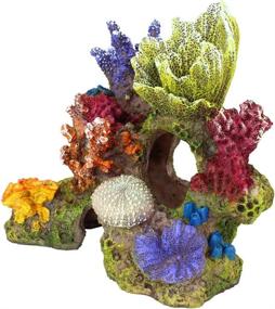 img 2 attached to 🌊 Danmu Polyresin Coral Ornaments: Vibrant Decor for Fish Tanks - 6 3/5" x 3 7/10" x 5 1/2