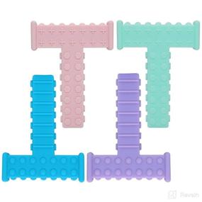 img 4 attached to 4-Pack Sensory Chew Tubes Toys for Autistic Children: T-Shaped Oral Motor Tool for ADHD, SPD, Special Needs Kids, Silicone Chewy Sticks Toys for Boys and Girls